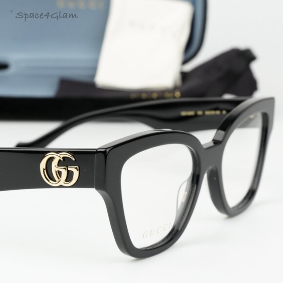 Gucci Women Eyeglasses Black Demo Cat Eye GG1424O 005 BRAND NEW